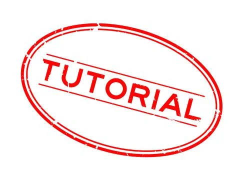 Grunge red tutorial word oval rubber seal stamp on white background Stock Illustration