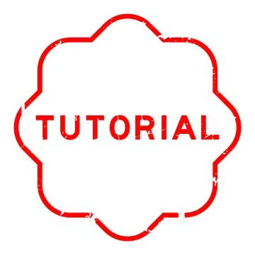 Grunge red tutorial word rubber seal stamp on white background Stock Illustration