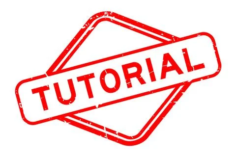 Grunge red tutorial word rubber seal stamp on white background Stock Illustration