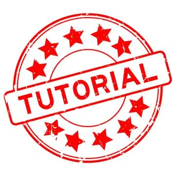 Grunge red tutorial word with star icon round rubber seal stamp on white ba.. Stock Illustration