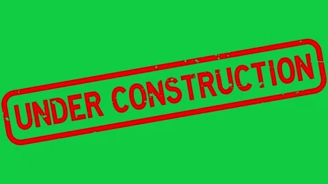 Grunge red under construction word square rubber seal stamp zoom on green b.. Stock Footage 296966614