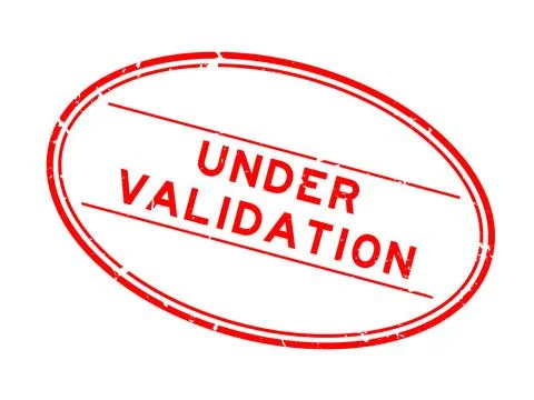 Grunge red under validation word oval rubber seal stamp on white background Stockillustratie