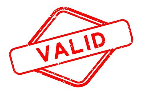 Grunge red valid word rubber seal stamp on white background Illustrazione stock