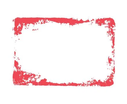 Grunge red vector frame, paintbrush strokes rectangle border with scratched イラスト素材