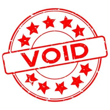 Grunge red void word with star icon rubber seal stamp on white background Stock Illustration