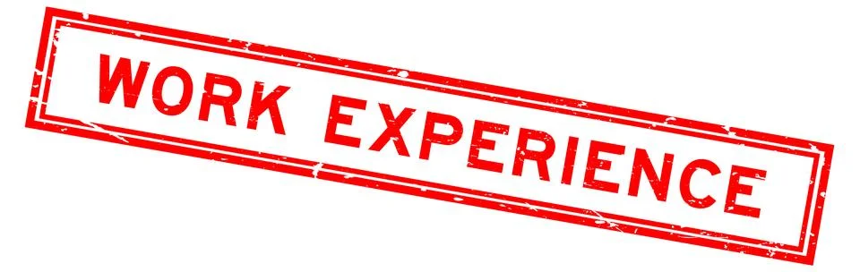 Grunge red work experience word square rubber seal stamp on white bacckground Stock Illustration