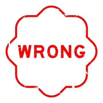 Grunge red wrong word rubber seal stamp on white background Stock Illustration