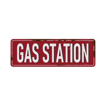 Grunge retro gas station sign. Vector illustration. Stock Illustration