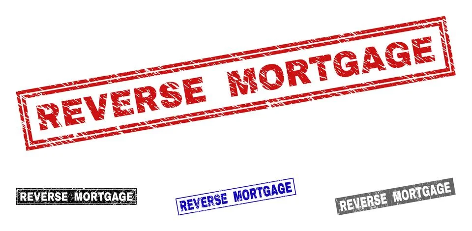 Grunge REVERSE MORTGAGE Scratched Rectangle Stamps 스톡 일러스트