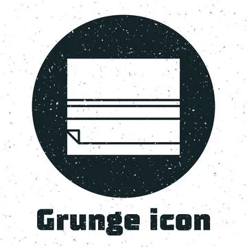 Grunge Rolling paper icon isolated on white background. Monochrome vintage Stock Illustration