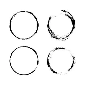 Grunge round frames isolated on transparent background. Vector design element Stock Illustration