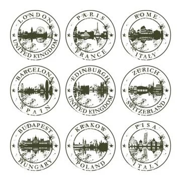 Grunge rubber stamps Stock Illustration