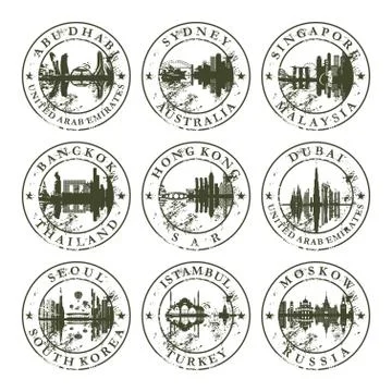 Grunge rubber stamps Stock Illustration
