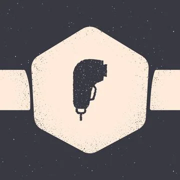 Grunge Scanner scanning bar code icon isolated on grey background. Barcode label Stock-Illustration