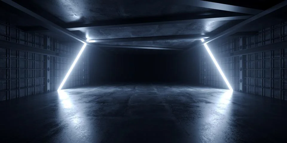 Grunge Sci Fi Concrete Background Cyber Clean Empty Studio Tunnel Corridor .. 스톡 일러스트