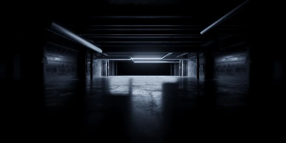 Grunge Sci Fi Concrete Background Cyber Clean Empty Studio Tunnel Corridor .. Stock Illustration