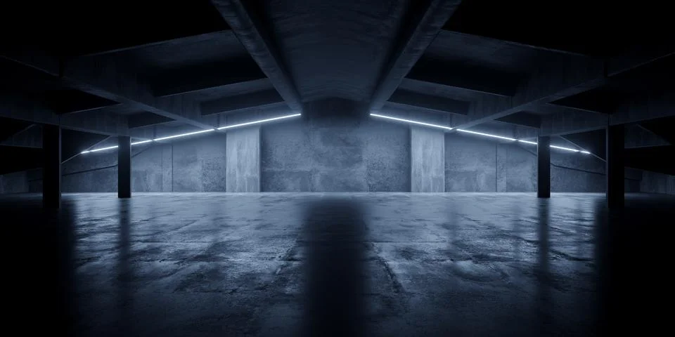 Grunge Sci Fi Concrete Background Cyber Clean Empty Studio Tunnel Corridor .. Stock Illustration