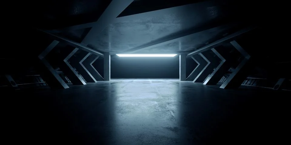 Grunge Sci Fi Concrete Background Cyber Clean Empty Studio Tunnel Corridor .. Stock Illustration