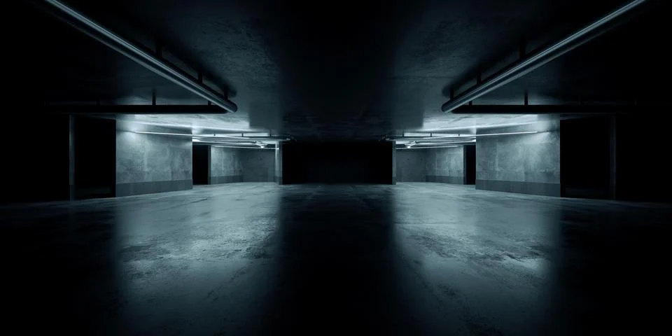Grunge Sci Fi Concrete Background Cyber Clean Empty Studio Tunnel Corridor .. Stock Illustration