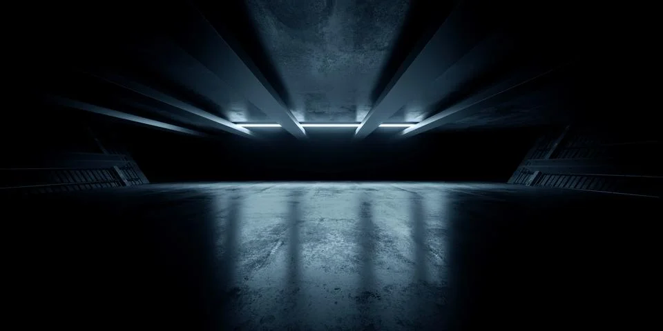 Grunge Sci Fi Concrete Background Cyber Clean Empty Studio Tunnel Corridor .. Stock Illustration
