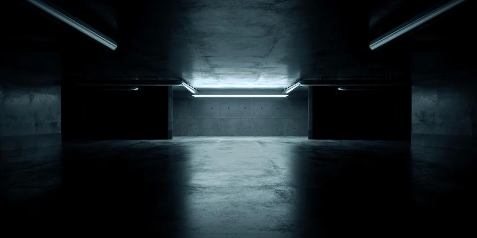 Grunge Sci Fi Concrete Background Cyber Clean Empty Studio Tunnel Corridor .. Stock Illustration