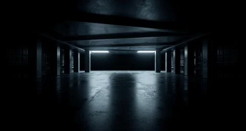 Grunge Sci Fi Concrete Background Cyber Clean Empty Studio Tunnel Corridor .. Stock Illustration