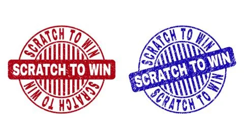 Grunge SCRATCH TO WIN Scratched Round Watermarks Stock Illustration