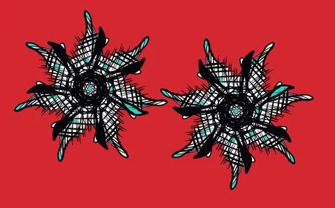 Grunge Scribble Stars on Red Stock Illustration