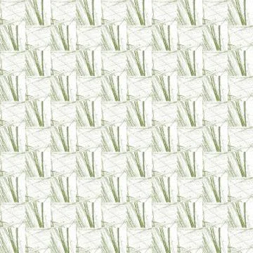 Grunge seamless abstract green texture on white background. Arranged in a sta Stock Illustration