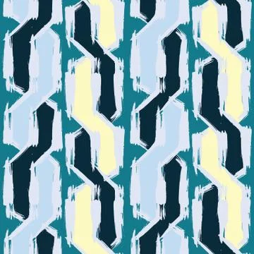 Grunge seamless pattern. Abstract dry brush strokes background. Green and yellow Stockillustratie