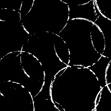 Grunge seamless pattern. Background with circles. Ink hand drawn elements Illustrazione stock