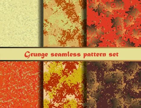 Grunge seamless pattern set. Stock Illustration