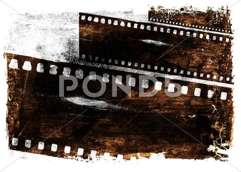 Vintage Sepia Film Strip Frame Scratched Stock Illustration