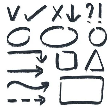 Grunge set of elements for diary, notes and journal Stock Illustration