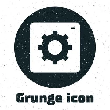 Grunge Setting icon isolated on white background. Tools, service, cog, gear.. Stock Illustration