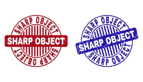 Grunge SHARP OBJECT Textured Round Stamp Seals Illustrazione stock