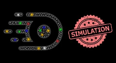 Grunge Simulation Stamp and Net Speed Core with Light Spots Illustrazione stock