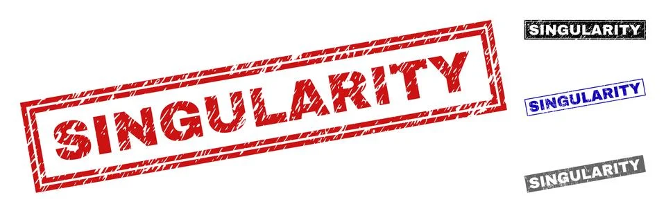 Grunge SINGULARITY Textured Rectangle Stamp Seals Illustrazione stock