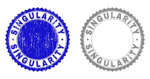 Grunge SINGULARITY Textured Stamps Stock Illustration