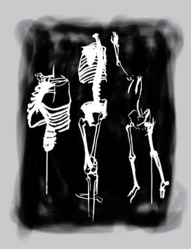 Grunge  skeleton Stock Illustration