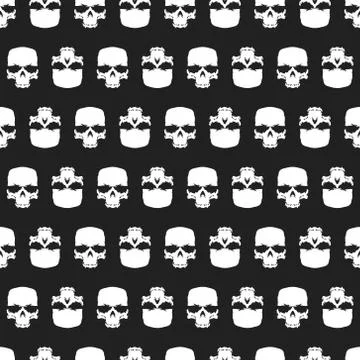 Grunge skulls seamless pattern, background designed for textiles or printing  스톡 일러스트