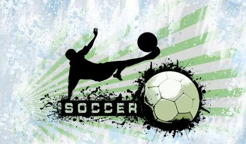 Grunge Soccer background Stock Illustration
