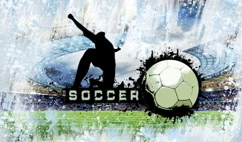 Grunge Soccer background Stock Illustration