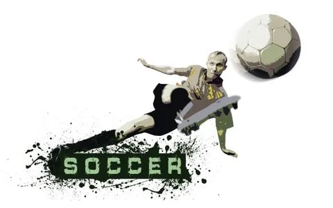 Grunge Soccer Ball background Stock Illustration