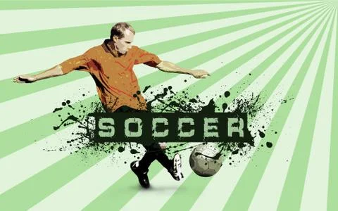 Grunge Soccer Ball background Stock Illustration
