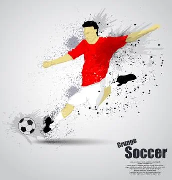 Grunge soccer player Stock Illustration