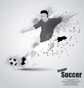 Grunge soccer player Stock Illustration