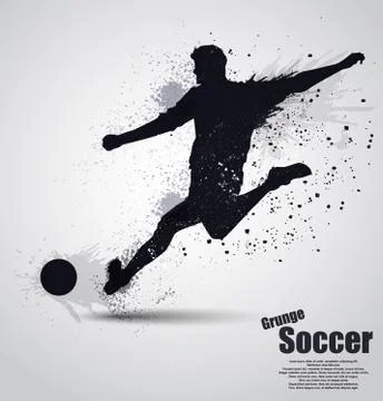 Grunge soccer player Stock Illustration