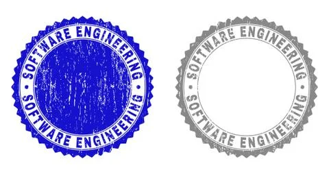Grunge SOFTWARE ENGINEERING Scratched Stamps Stock Illustration