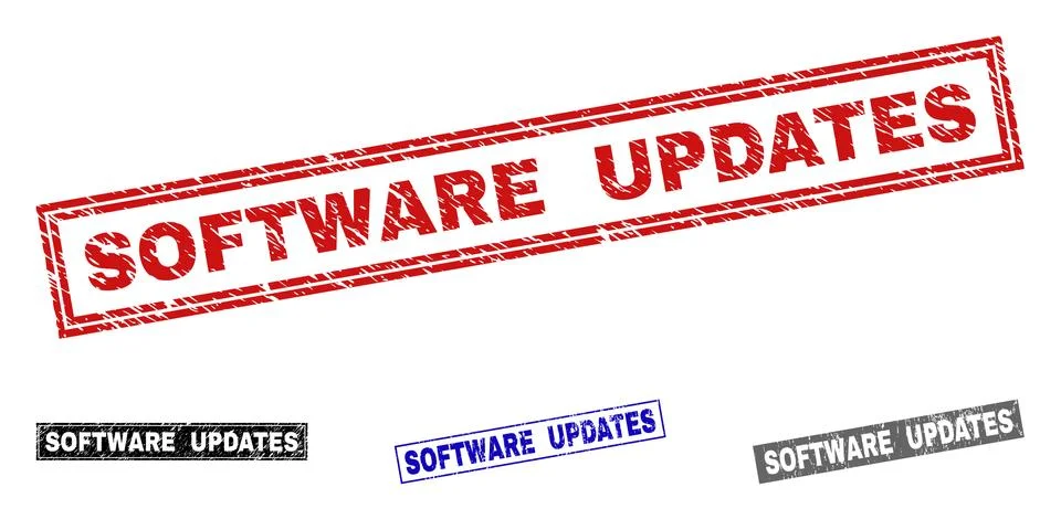 Grunge SOFTWARE UPDATES Scratched Rectangle Watermarks イラスト素材